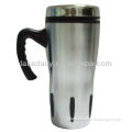450ml insulated double wall travel coffee mug with handle